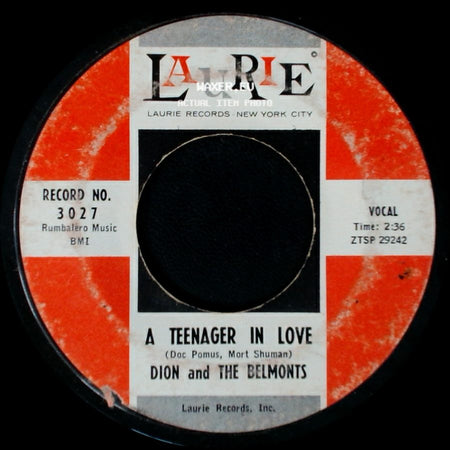 Dion And The Belmonts - I've Cried Before / A Teenager In Love side B