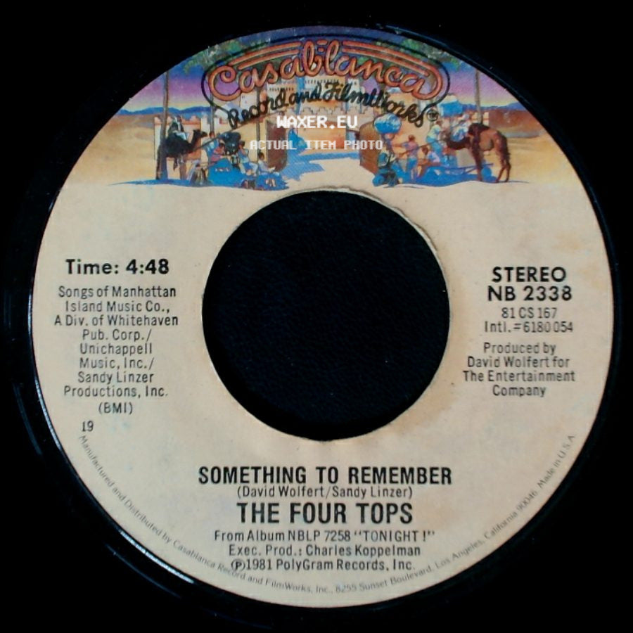 The Four Tops - When She Was My Girl / Something To Remember side B