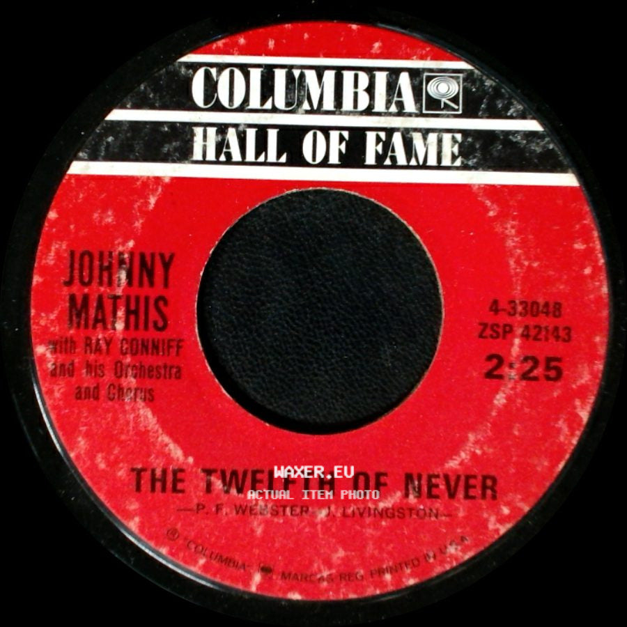 Johnny Mathis With Ray Conniff And His Orchestra And Chorus - The Twelfth Of Never / Wonderful! Wonderful! side A
