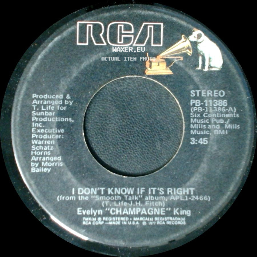 Evelyn "Champagne" King - I Don't Know If It's Right / We're Going To A Party side A