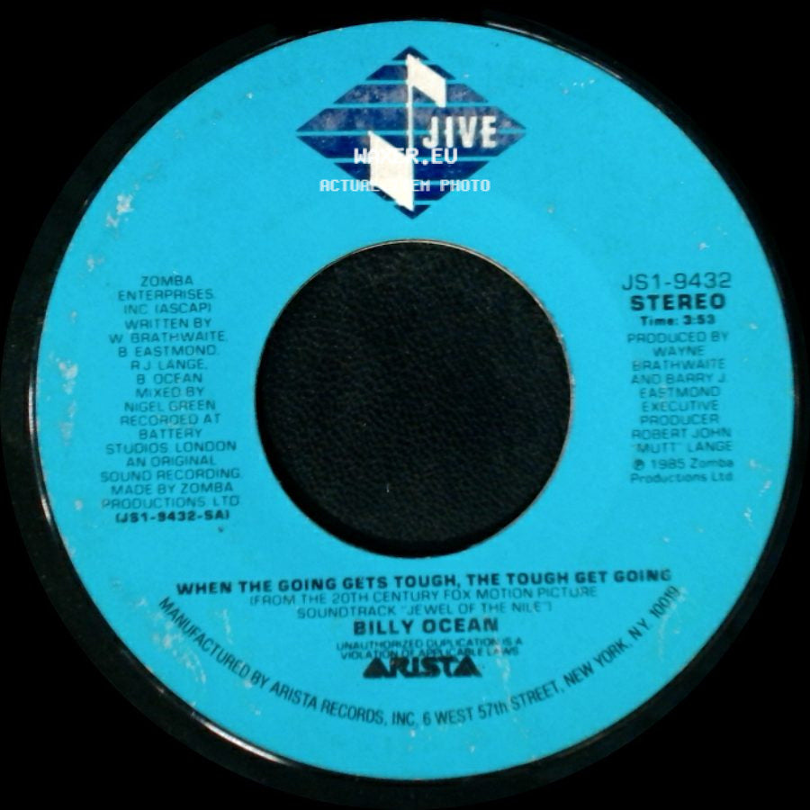 Billy Ocean - When The Going Gets Tough, The Tough Get Going (Instrumental Version) / When The Going Gets Tough, The Tough Get Going side B