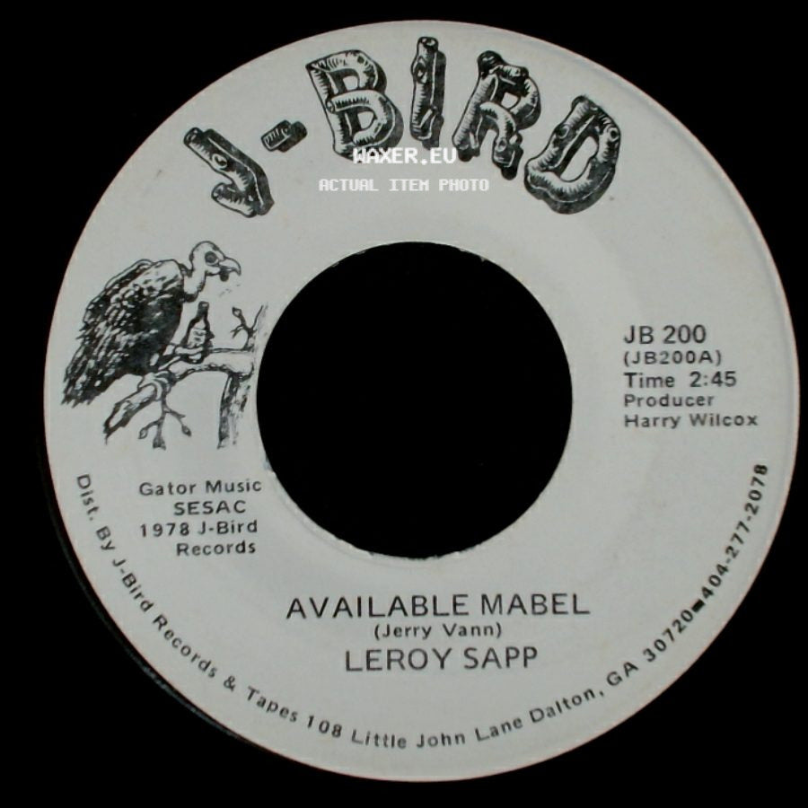 Leroy Sapp - Dadburn You Nashville / Available Mabel side B
