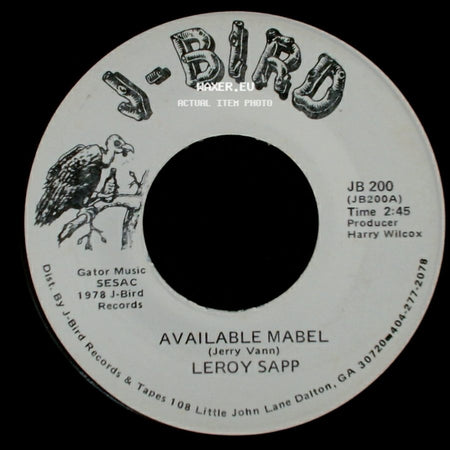 Leroy Sapp - Dadburn You Nashville / Available Mabel side B