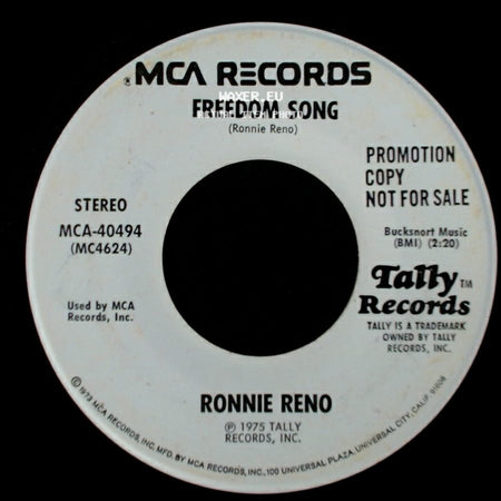 Ronnie Reno - Freedom Song / There's Been A Lot Of Tears Today side A