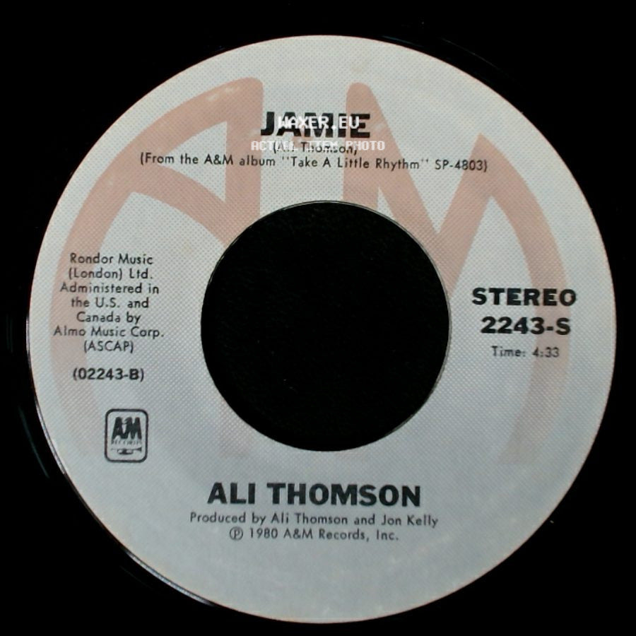 Ali Thomson - Take A Little Rhythm / Jamie side B