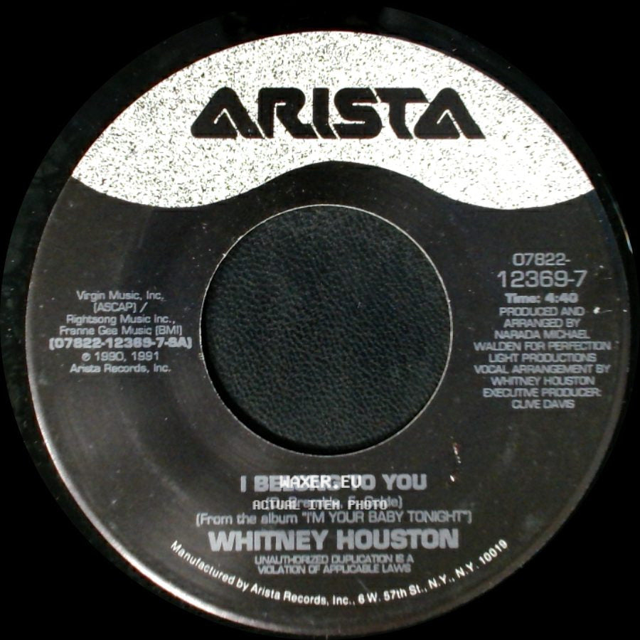 Whitney Houston - I Belong To You (International Remix) / I Belong To You side B