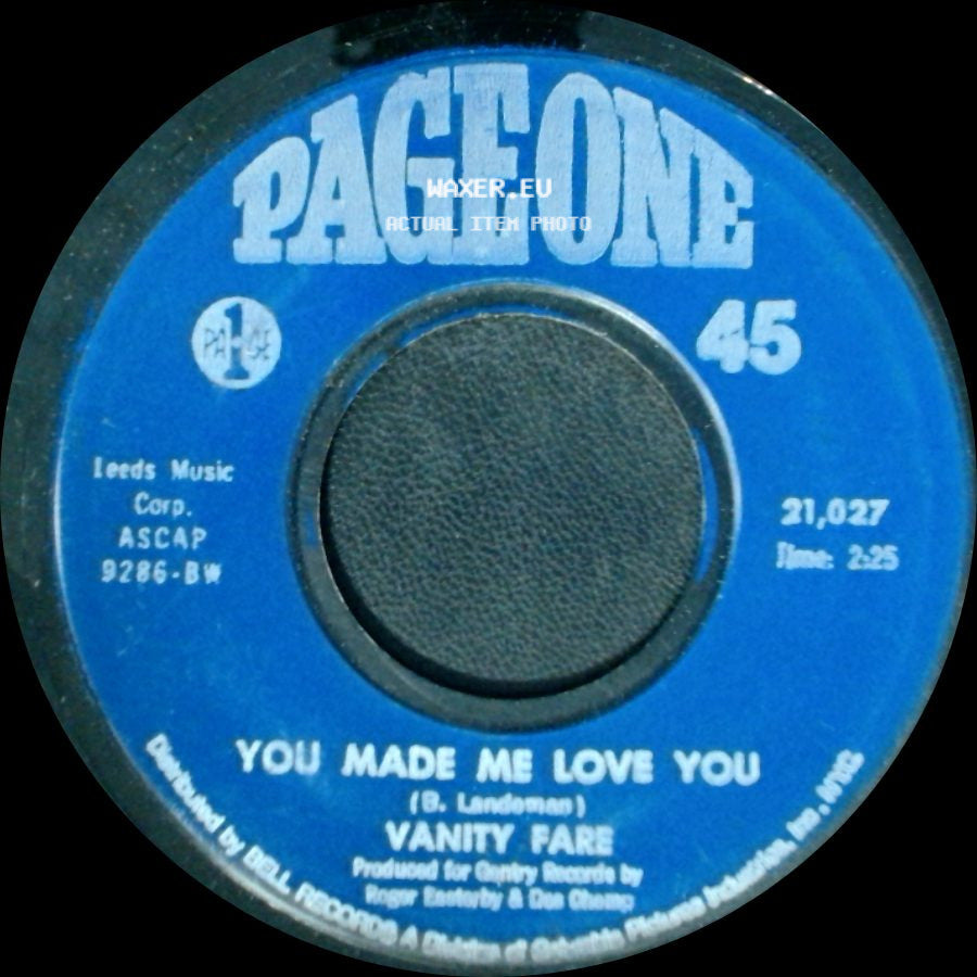 Vanity Fare - Early In The Morning / You Made Me Love You side B