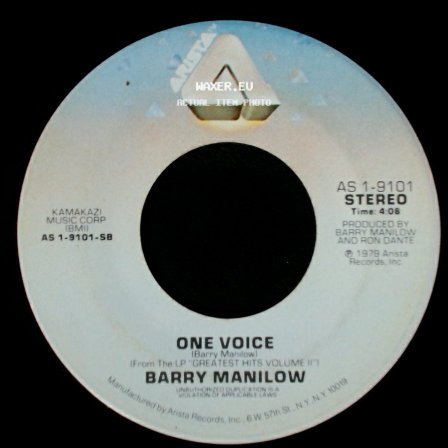 Barry Manilow - One Voice / Read 'em And Weep side A