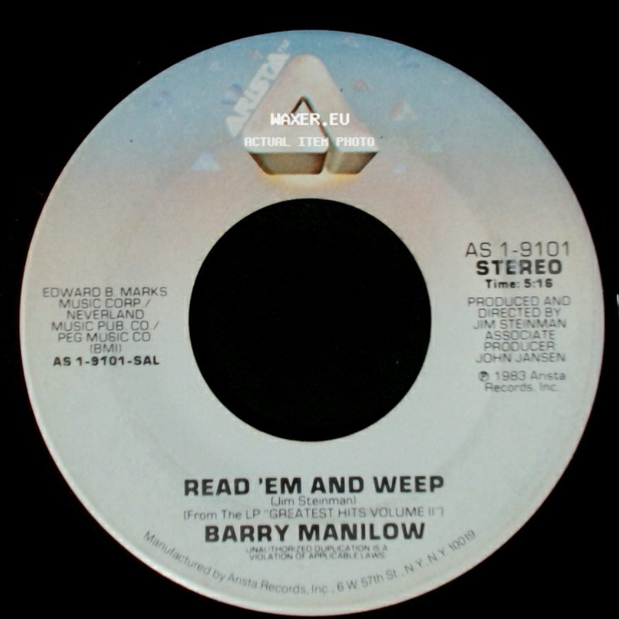 Barry Manilow - One Voice / Read 'em And Weep side B