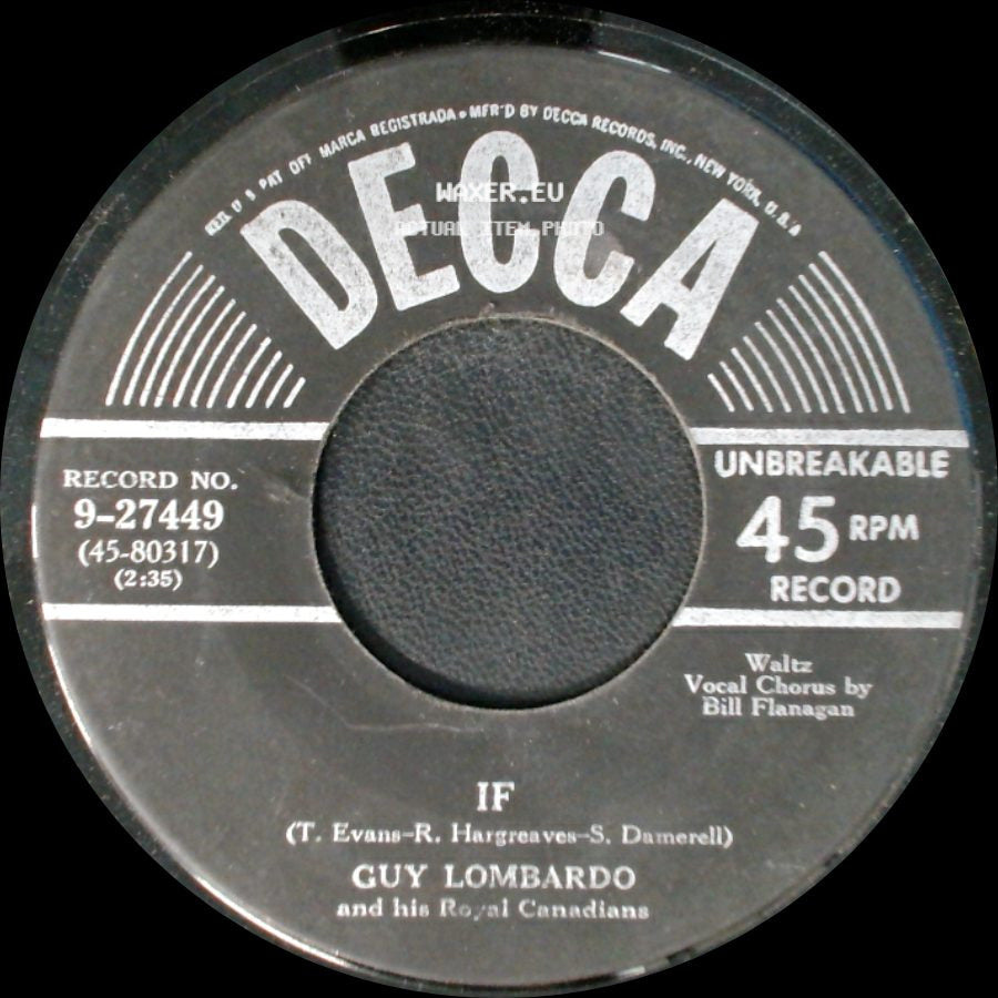 Guy Lombardo And His Royal Canadians - Wait For Me / If side B