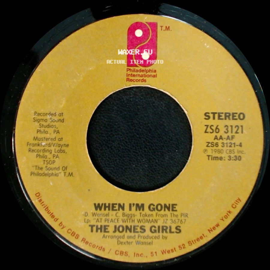 The Jones Girls - When I'm Gone / I Just Love The Man side A