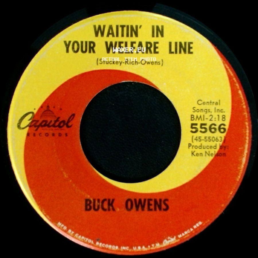 Buck Owens - In The Palm Of Your Hand / Waitin' In Your Welfare Line side B
