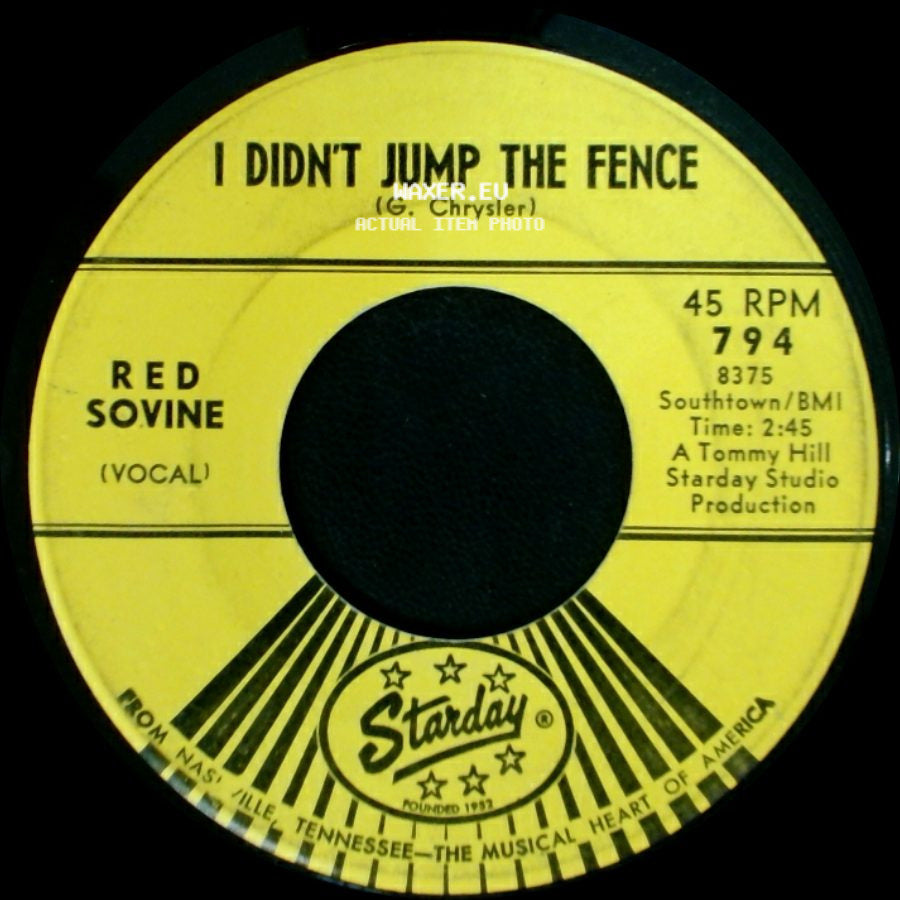 Red Sovine - Don't Let My Glass Run Dry / I Didn't Jump The Fence side B