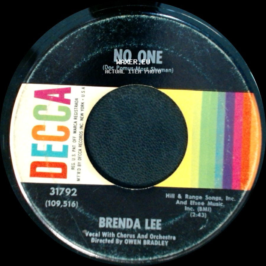 Brenda Lee - Too Many Rivers / No One side B