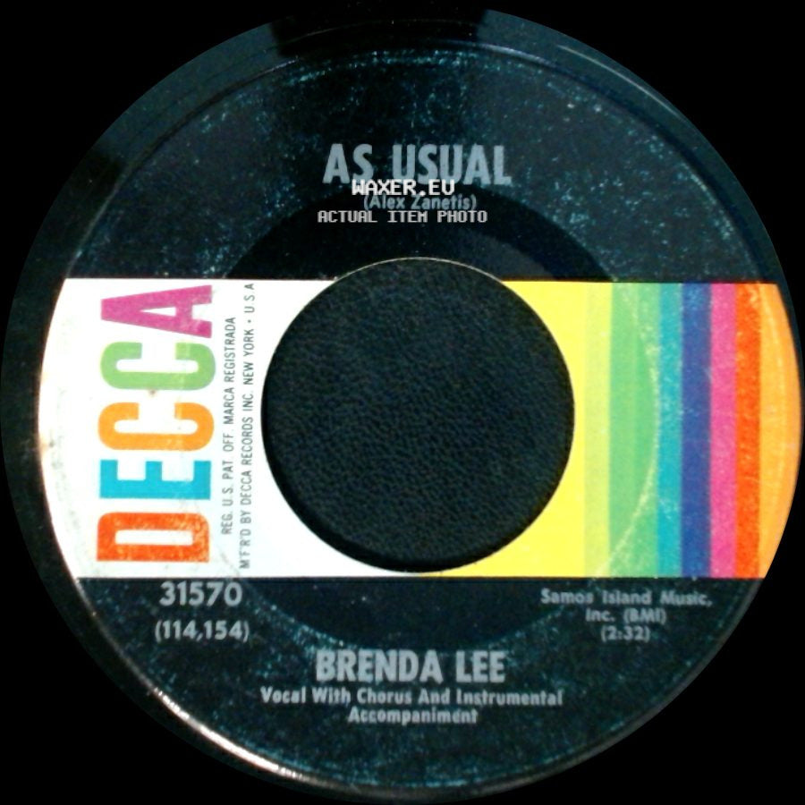 Brenda Lee - As Usual / Lonely Lonely Lonely Me side A
