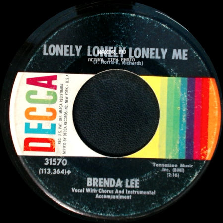 Brenda Lee - As Usual / Lonely Lonely Lonely Me side B