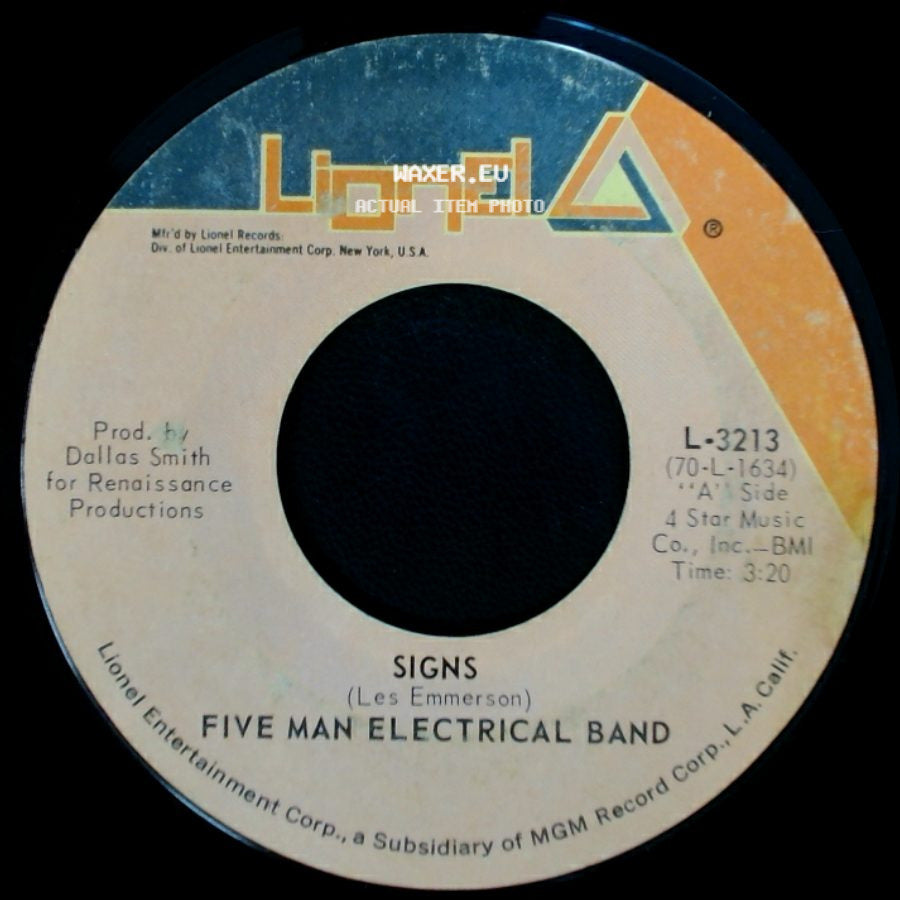 Five Man Electrical Band - Hello Melinda Goodbye / Signs side B