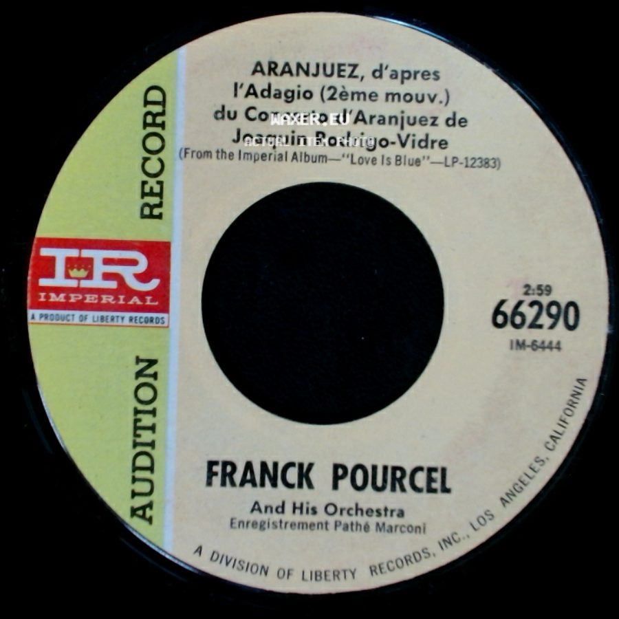 Franck Pourcel / Franck Pourcel And His Orchestra - Aranjuez, D'apres L'adagio (2Eme Mouv.) Du Concerto D'aranjuez De Joaquin Rodrigo-Vidre / The Importance Of The Rose side A