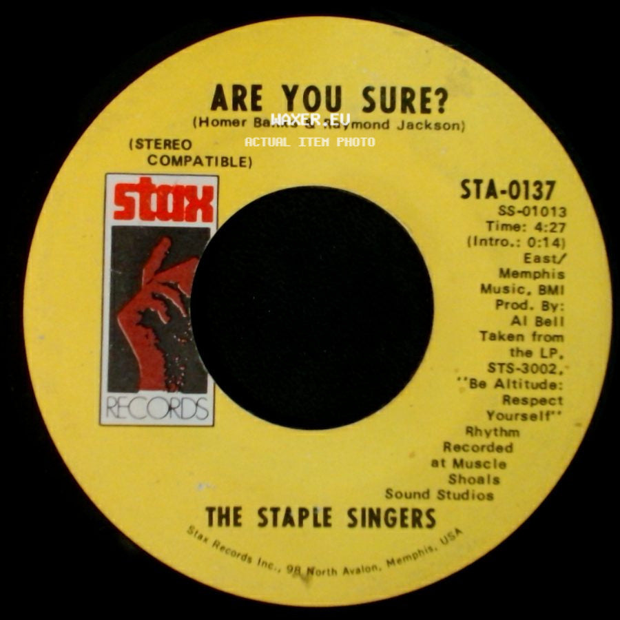 The Staple Singers - This World / Are You Sure? side B