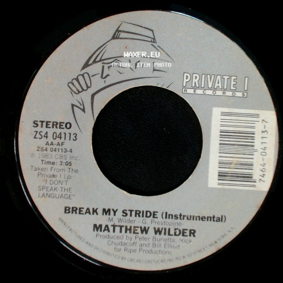 Matthew Wilder - Break My Stride (Instrumental) / Break My Stride side A