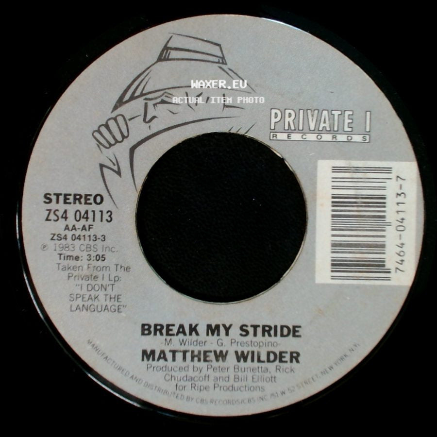 Matthew Wilder - Break My Stride (Instrumental) / Break My Stride side B