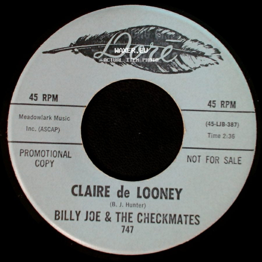 Billy Joe & The Checkmates - Holding Hands / Claire De Looney side B