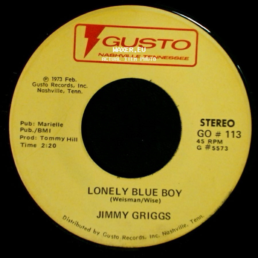 Jimmy Griggs - Lonely Blue Boy / Charlotte, North Caroline side A