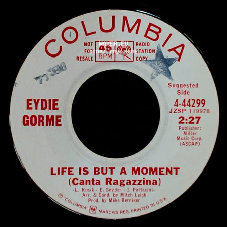 Eydie Gorme - What Makes Me Love Him! / Life Is But A Moment (Canta Ragazzina) side B