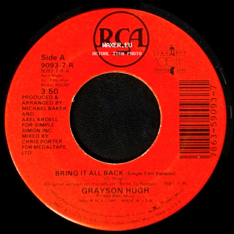 Grayson Hugh - Bring It All Back (Single Edit Version) / Who Are You And How Are You? (Live) side A
