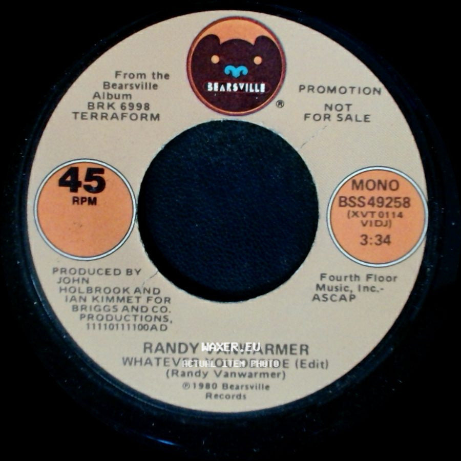 Randy Vanwarmer - Whatever You Decide (Edit) / Whatever You Decide (Edit) side A