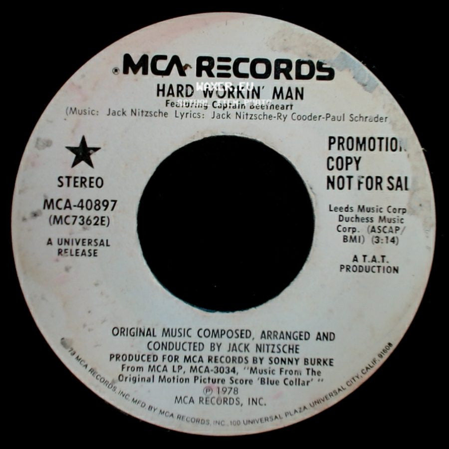 Jack Nitzsche Featuring Captain Beefheart - Hard Workin' Man Featuring Captain Beefheart / Hard Workin' Man side A