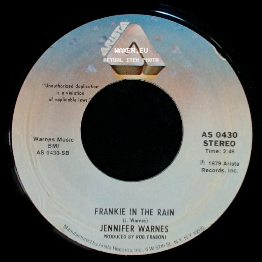 Jennifer Warnes - I Know A Heartache When I See One / Frankie In The Rain side B