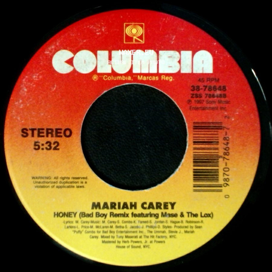 Mariah Carey - Honey (Bad Boy Remix Featuring Mase & The Lox) / Honey (Lp Version) side A