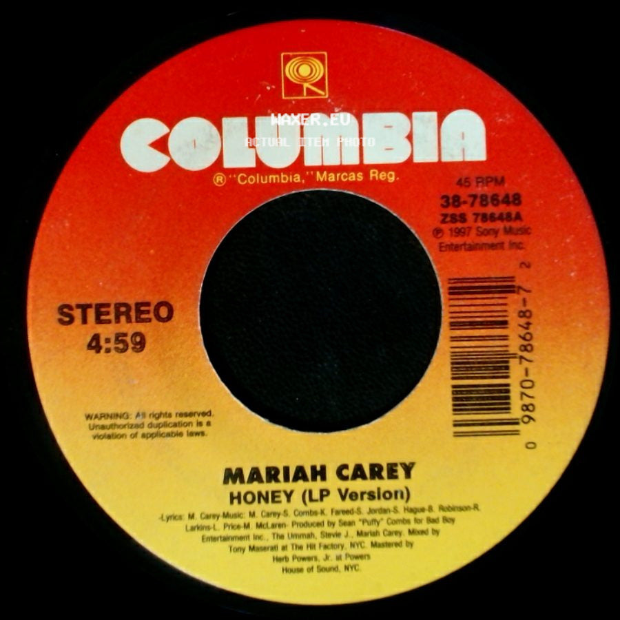 Mariah Carey - Honey (Bad Boy Remix Featuring Mase & The Lox) / Honey (Lp Version) side B