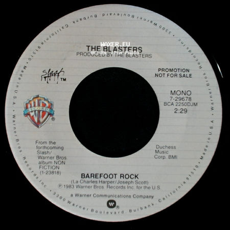 The Blasters - Barefoot Rock / Barefoot Rock side A