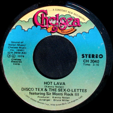 Disco Tex & The Sex-O-Lettes Featuring Sir Monti Rock Iii - Hot Lava / Hot Lava, Part Ii side A