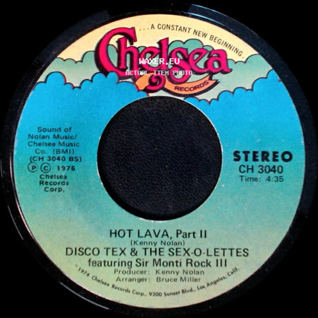 Disco Tex & The Sex-O-Lettes Featuring Sir Monti Rock Iii - Hot Lava / Hot Lava, Part Ii side B