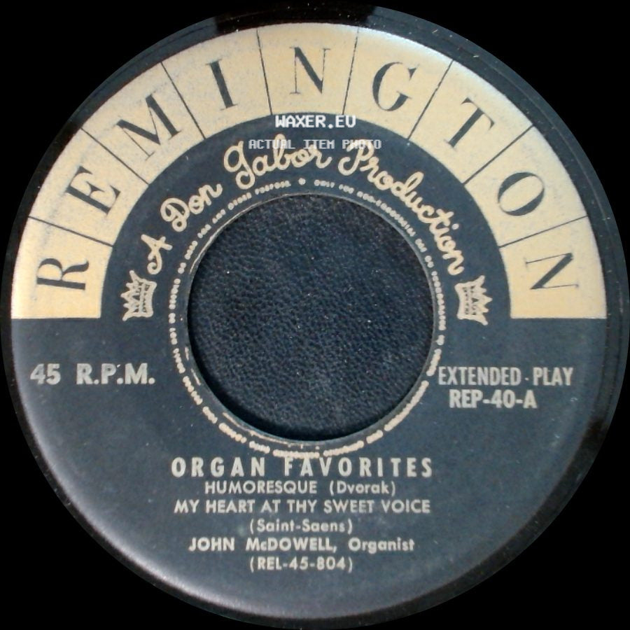 John Mcdowell - Organ Favorites: Glow Worm / Liebestraum / Organ Favorites side B