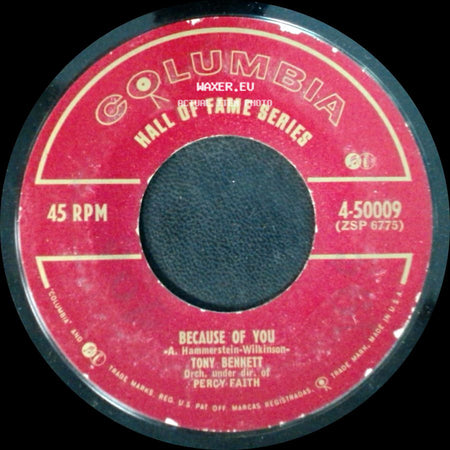 Tony Bennett - Cold, Cold Heart / Because Of You side B
