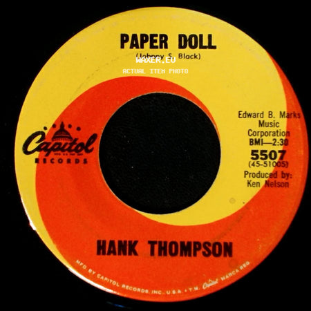 Hank Thompson - Paper Doll / You Always Hurt The One You Love side A