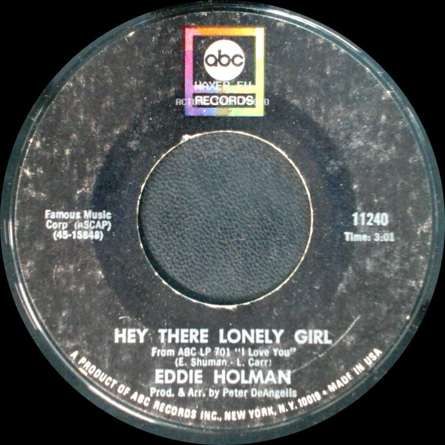 Eddie Holman - It's All In The Game / Hey There Lonely Girl side B