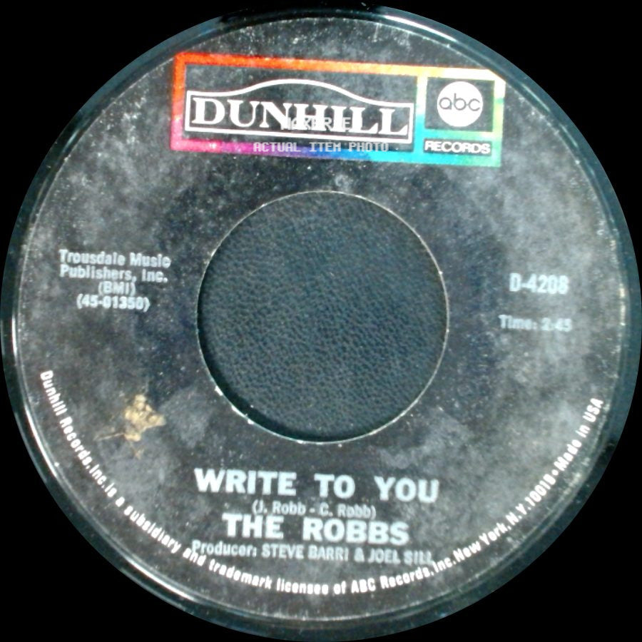 The Robbs - Movin' / Write To You side B