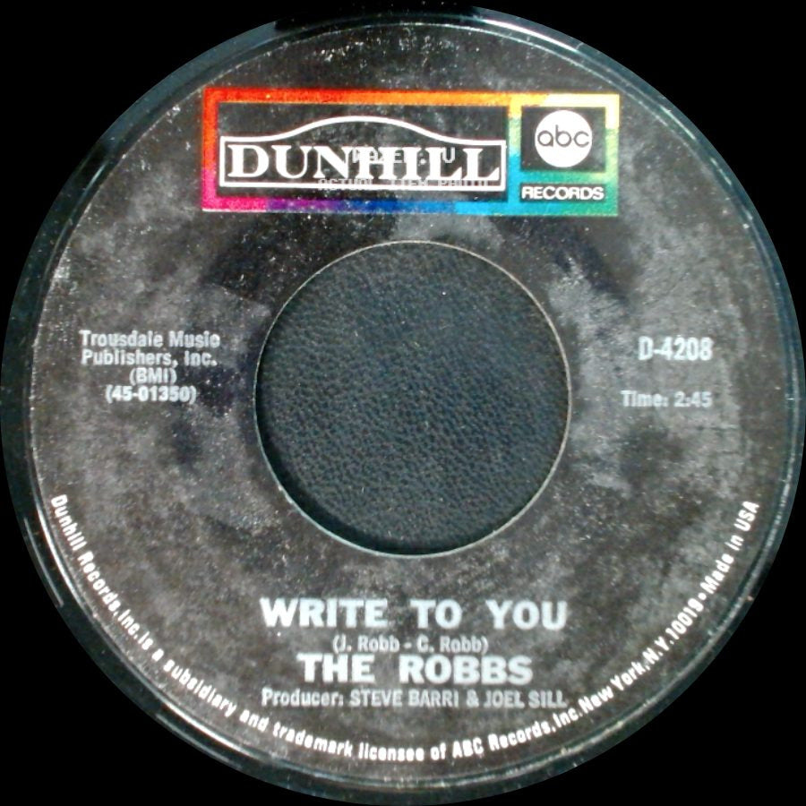 The Robbs - Write To You / Movin' side A
