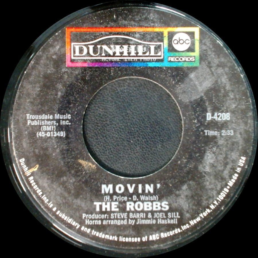 The Robbs - Write To You / Movin' side B