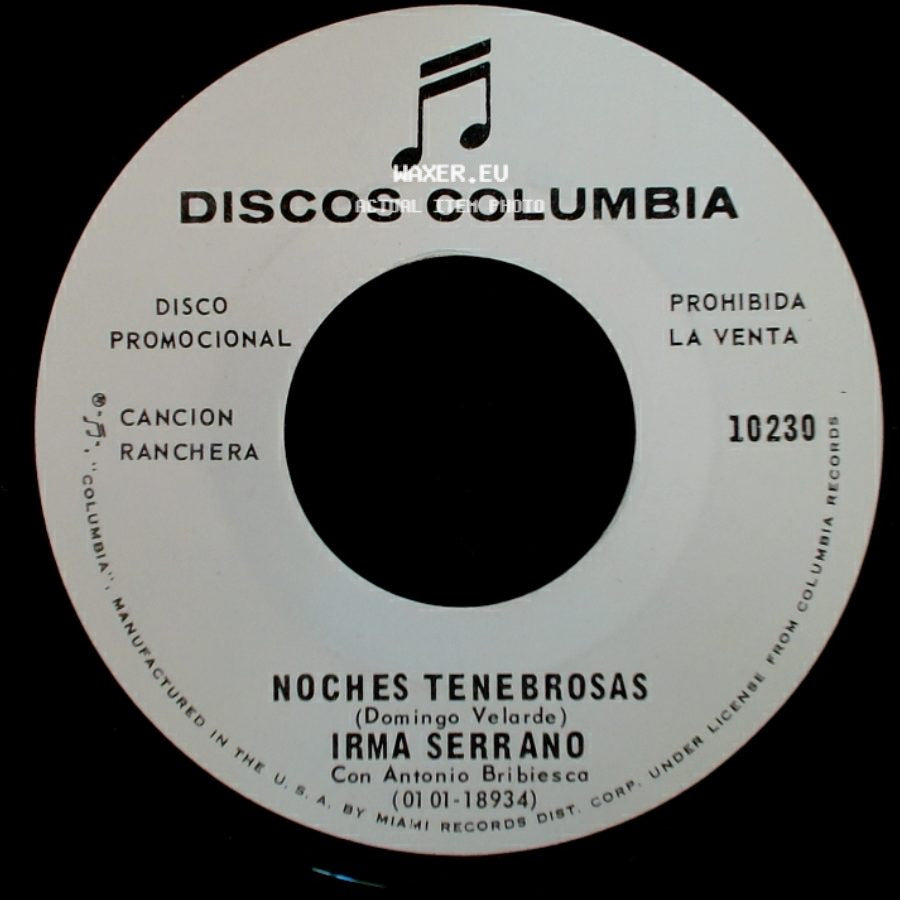 Irma Serrano - Noches Tenebrosas / Cariño Santo side A