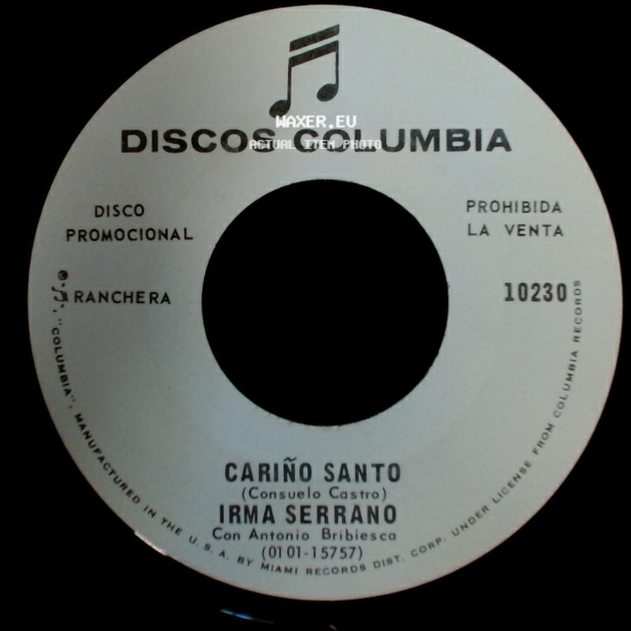 Irma Serrano - Noches Tenebrosas / Cariño Santo side B