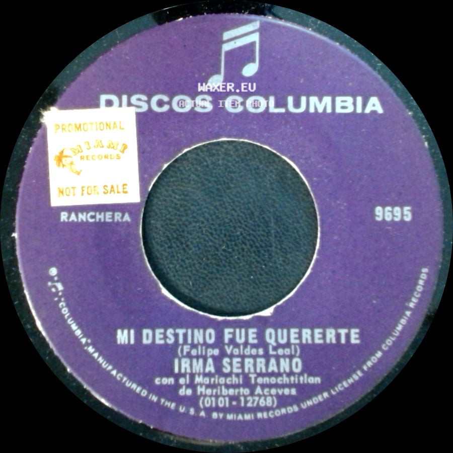 Irma Serrano - Mi Destino Fue Quererte / Limosna De Un Hijo side A