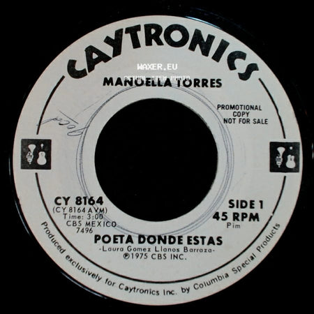 Manoella Torres - Poeta Donde Estas / Tu Recuerdo side A