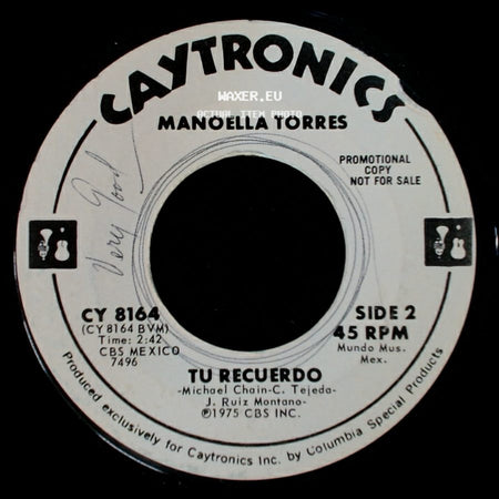 Manoella Torres - Poeta Donde Estas / Tu Recuerdo side B