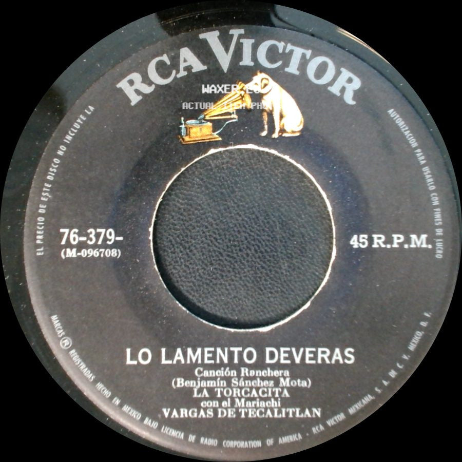 La Torcacita Con El Mariachi Vargas De Tecalitlan / Vargas De Tecalitlan - Lo Lamento Deveras / Paloma Patitas Blancas side A